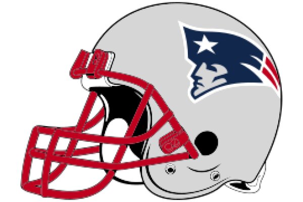 New England Patriots Football Helmet with Red Straps