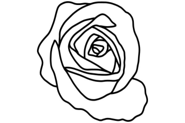 A Simple Line Drawing of a Rose