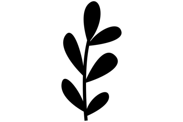 Simplistic Black Silhouette of a Plant