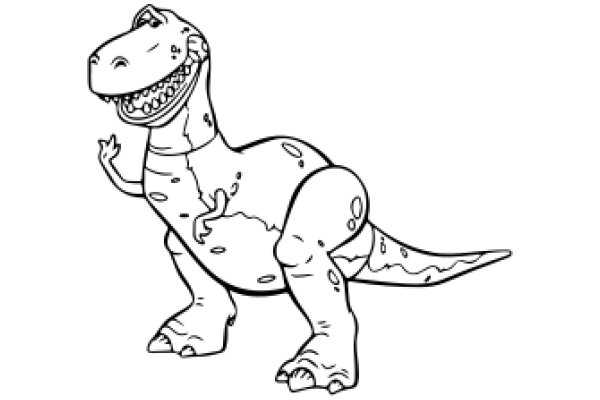 A Whimsical T-Rex: A Cartoon Character with a Friendly Smile