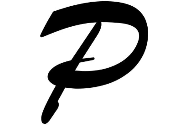 Stylized Black Letter 'P' on a White Background