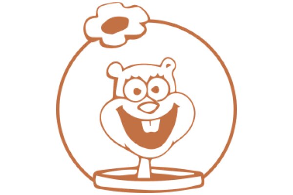 A Whimsical Character: A Smiling Cartoon Character with a Flower on Top