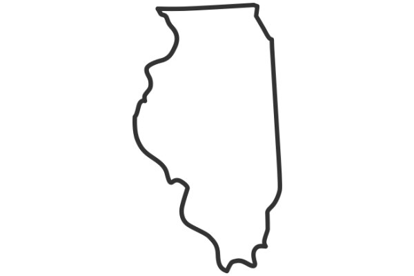 Simplistic Line Drawing of a State Outline