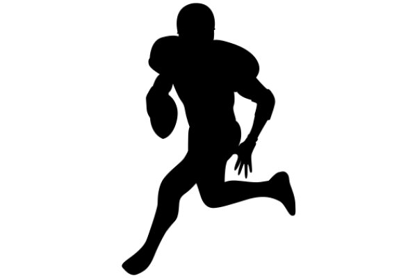 Silhouette of a Football Player in Motion