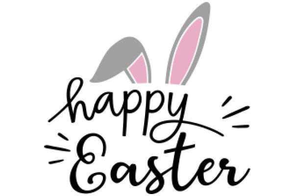 Happy Easter Greeting with Bunny Illustration