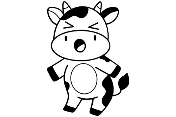 A Playful Illustration of a Cow Character