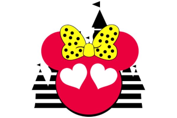 Whimsical Illustration of Mickey Mouse with a Heart and a Castle