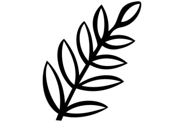 Simplistic Artwork of a Branch with Leaves