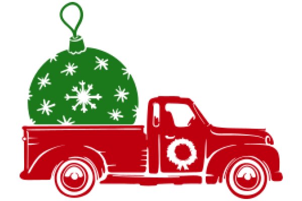 Holiday Cheer: A Red Truck with a Christmas Tree on Top