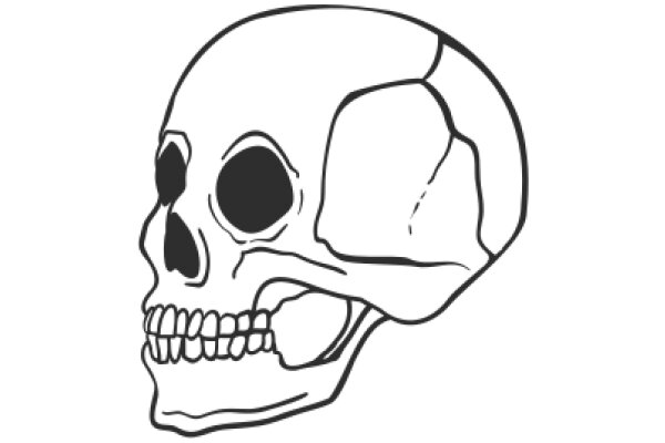 Simplistic Line Drawing of a Skull