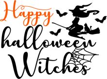 Happy Halloween Wishes: A Festive Greeting from the Witch and Her Bats