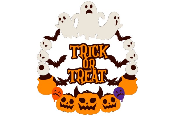 Halloween-themed Graphic with the Phrase 'Trick or Treat'