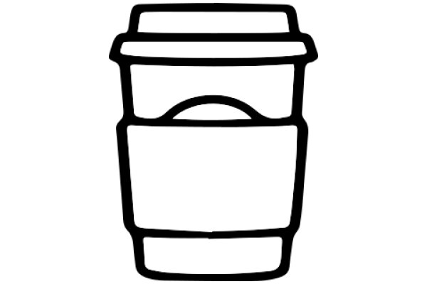 Simplistic Line Drawing of a Coffee Cup