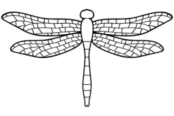 A Simple Line Drawing of a Dragonfly