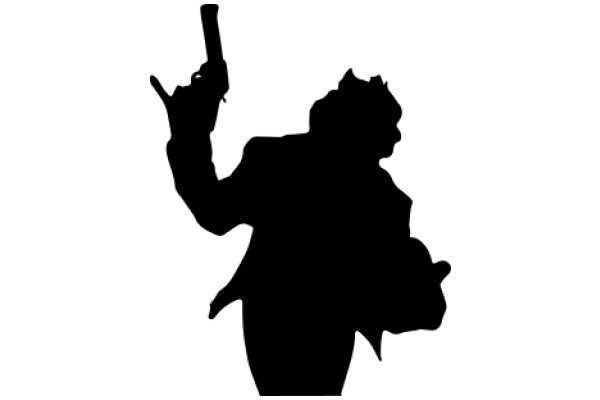 Silhouette of a Person Holding a Gun