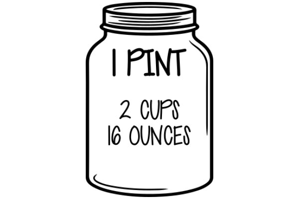 A Simple Illustration of a Mason Jar with a Pint of Beer Inside