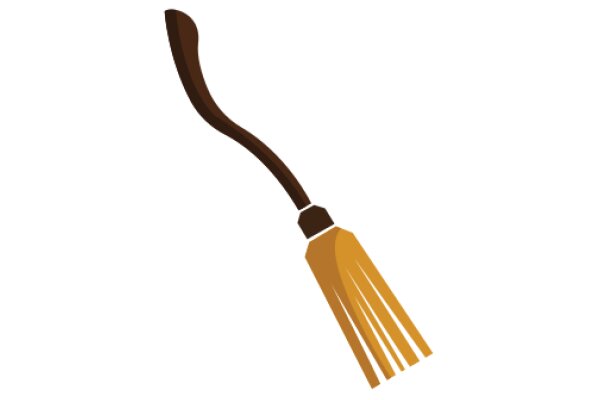 A Digital Illustration of a Broom with a Curved Handle