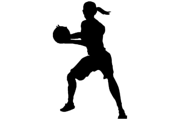 Silhouette of a Basketball Player in Action