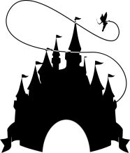 Silhouette of a Castle and a Dragon, with a Whimsical Touch