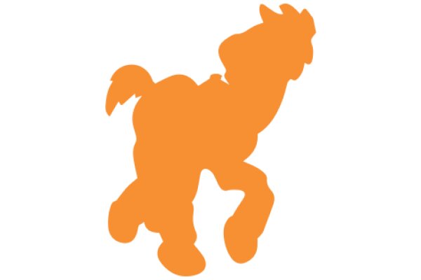 Vivid Orange Silhouette of a Horse