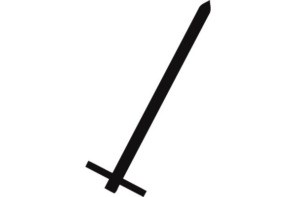 A Sleek, Black Sword in a White Background