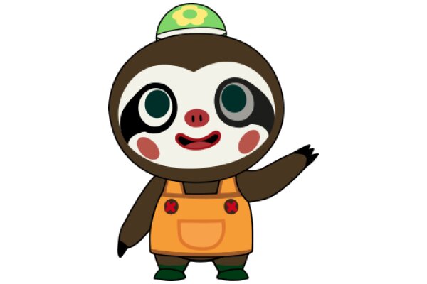 A Friendly Monkey Character with a Smile and a Hat