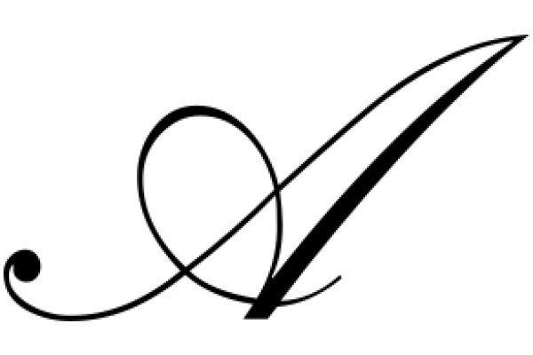 Stylized Black Logo with Curved Lines and a Heart-like Shape