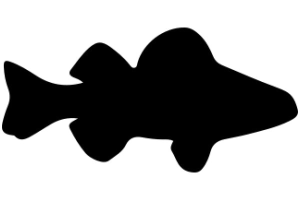 Simplistic Black Silhouette of a Fish