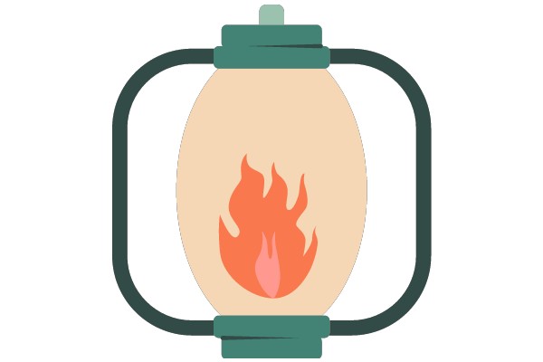 An Illustration of a Lamp with a Flame Inside