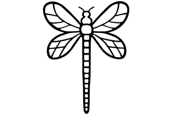 Stylized Dragonfly Icon with Detailed Wing Design