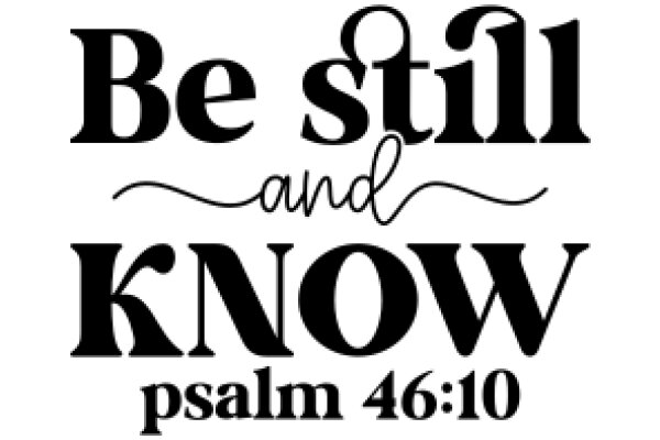 Be Still and Know: Psalm 46:10