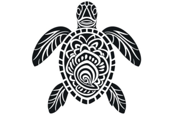 Stylized Turtle Design with Intricate Patterns