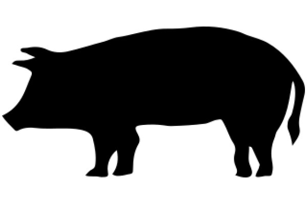 A Solid Black Silhouette of a Pig