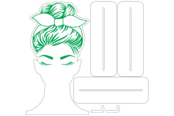 Stylized Illustration of a Woman's Face with a Bow and Number 200