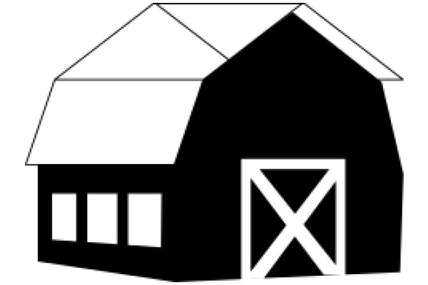 Simplistic Drawing of a Barn with a Door