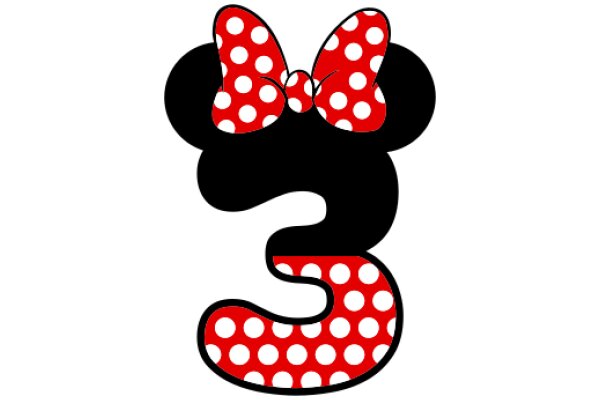 Minimalist Mickey Mouse Logo with Polka Dots