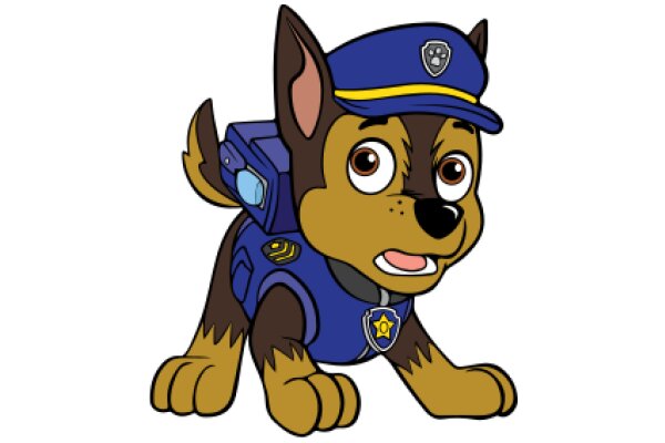 A Cute Cartoon Dog in a Police Uniform