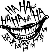 Humorous Illustration of a Mouth with the Word 'Haha' Surrounding It