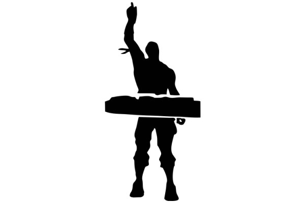 A Silhouette of a Surfer Amidst a White Background