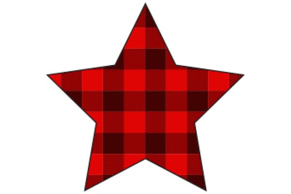 Vibrant Red and Black Checkered Star