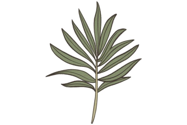 Stylized Illustration of a Plant Leaf