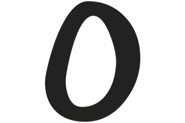 Simplistic Black Letter 'O' on a White Background