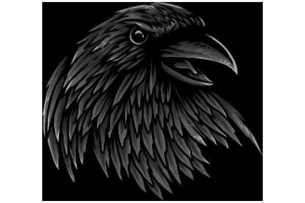 Stylized Black Raven Illustration