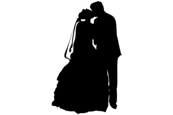 Silhouette of a Couple Embracing: A Romantic Moment Captured in