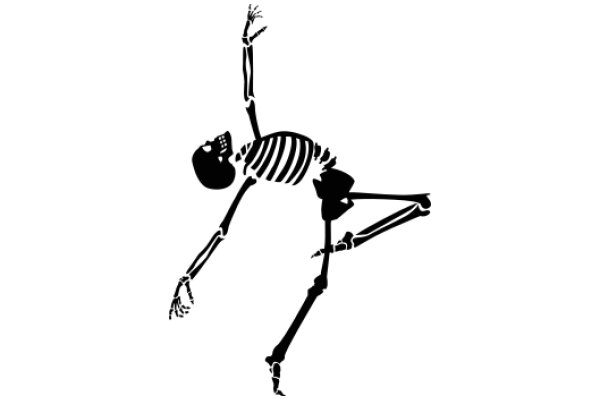 Silhouette of a Skeleton in a Playful Pose