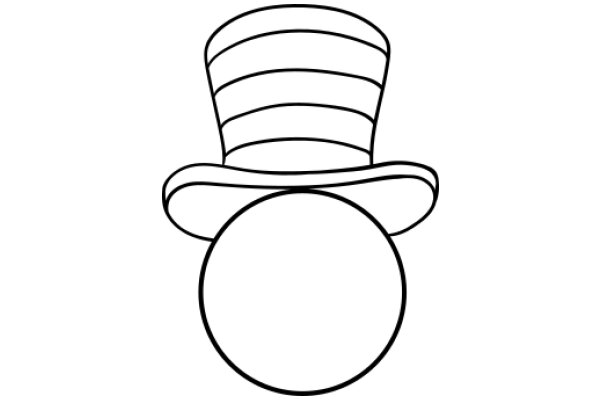 Simplistic Line Drawing of a Top Hat and Cane