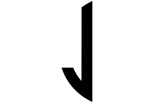 Simplicity in Design: A Black Letter 'J' on a White Background