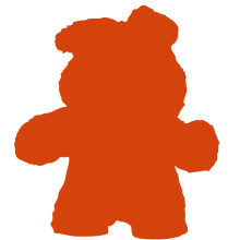 Vivid Orange Silhouette of a Bear-like Figure