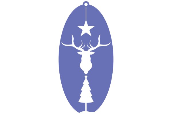 Stylized Christmas Tree with Reindeer Silhouette and Star Decoration