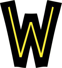 Vibrant Letter W in Black and Yellow